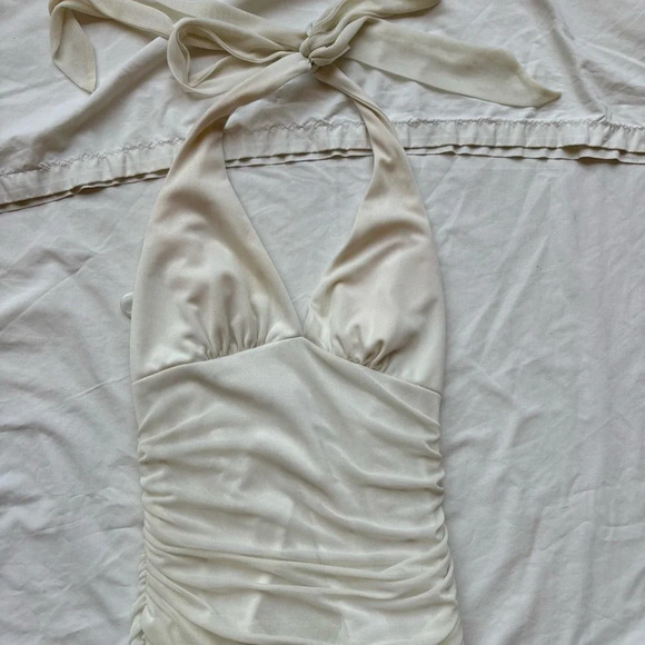 XOXO vintage white glitter beaded sequin asymetrical fairy dress - Picture 2 of 4